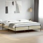 vidaXL Estructura cama madera ingeniería metal roble Sonoma 200x200 cm vidaXL Estructura cama madera ingeniería metal roble Sonoma 200x200 cm