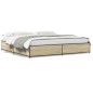 vidaXL Estructura cama madera ingeniería metal roble Sonoma 180x200 cm vidaXL Estructura cama madera ingeniería metal roble Sonoma 180x200 cm