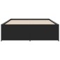 vidaXL Estructura de cama madera de ingeniería y metal negro 120x190cm vidaXL Estructura de cama madera de ingeniería y metal negro 120x190cm
