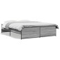 vidaXL Estructura cama madera ingeniería metal gris Sonoma 160x200 cm vidaXL Estructura cama madera ingeniería metal gris Sonoma 160x200 cm