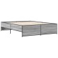vidaXL Estructura cama madera ingeniería metal gris Sonoma 160x200 cm vidaXL Estructura cama madera ingeniería metal gris Sonoma 160x200 cm