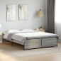 vidaXL Estructura cama madera ingeniería metal gris Sonoma 160x200 cm vidaXL Estructura cama madera ingeniería metal gris Sonoma 160x200 cm