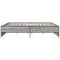 vidaXL Estructura cama madera ingeniería metal gris Sonoma 180x200 cm vidaXL Estructura cama madera ingeniería metal gris Sonoma 180x200 cm