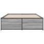 vidaXL Estructura cama madera ingeniería metal gris Sonoma 135x190 cm vidaXL Estructura cama madera ingeniería metal gris Sonoma 135x190 cm