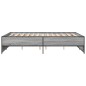 vidaXL Estructura cama madera ingeniería metal gris Sonoma 135x190 cm vidaXL Estructura cama madera ingeniería metal gris Sonoma 135x190 cm