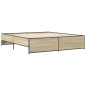 vidaXL Estructura cama madera ingeniería metal roble Sonoma 200x200 cm vidaXL Estructura cama madera ingeniería metal roble Sonoma 200x200 cm