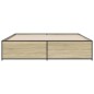vidaXL Estructura cama madera ingeniería metal roble Sonoma 200x200 cm vidaXL Estructura cama madera ingeniería metal roble Sonoma 200x200 cm