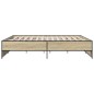 vidaXL Estructura cama madera ingeniería metal roble Sonoma 200x200 cm vidaXL Estructura cama madera ingeniería metal roble Sonoma 200x200 cm