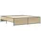 vidaXL Estructura cama madera ingeniería metal roble Sonoma 200x200 cm vidaXL Estructura cama madera ingeniería metal roble Sonoma 200x200 cm