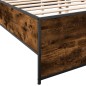 vidaXL Estructura cama madera ingeniería metal roble ahumado 140x200cm vidaXL Estructura cama madera ingeniería metal roble ahumado 140x200cm