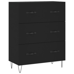 vidaXL Aparador de madera de ingeniería negro 69,5x34x90 cm