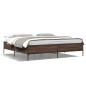 vidaXL Estructura cama madera ingeniería metal marrón roble 180x200 cm vidaXL Estructura cama madera ingeniería metal marrón roble 180x200 cm