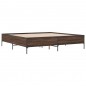 vidaXL Estructura cama madera ingeniería metal marrón roble 180x200 cm vidaXL Estructura cama madera ingeniería metal marrón roble 180x200 cm