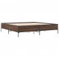vidaXL Estructura cama madera ingeniería metal marrón roble 180x200 cm vidaXL Estructura cama madera ingeniería metal marrón roble 180x200 cm