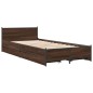 vidaXL Cama con cajones madera de ingeniería marrón roble 100x200 cm vidaXL Cama con cajones madera de ingeniería marrón roble 100x200 cm