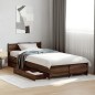 vidaXL Cama con cajones madera de ingeniería marrón roble 100x200 cm vidaXL Cama con cajones madera de ingeniería marrón roble 100x200 cm