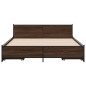 vidaXL Cama con cajones madera de ingeniería marrón roble 135x190 cm