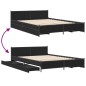 vidaXL Cama con cajones madera de ingeniería negro 140x200 cm vidaXL Cama con cajones madera de ingeniería negro 140x200 cm