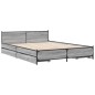 vidaXL Cama con cajones madera ingeniería gris Sonoma 140x190 cm
