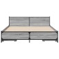 vidaXL Cama con cajones madera ingeniería gris Sonoma 140x190 cm