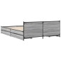 vidaXL Cama con cajones madera ingeniería gris Sonoma 140x190 cm