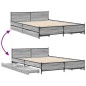vidaXL Cama con cajones madera ingeniería gris Sonoma 140x190 cm