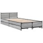 vidaXL Cama con cajones madera ingeniería gris Sonoma 90x200 cm vidaXL Cama con cajones madera ingeniería gris Sonoma 90x200 cm