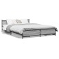 vidaXL Cama con cajones madera ingeniería gris Sonoma 150x200 cm vidaXL Cama con cajones madera ingeniería gris Sonoma 150x200 cm