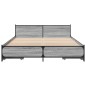 vidaXL Cama con cajones madera ingeniería gris Sonoma 150x200 cm vidaXL Cama con cajones madera ingeniería gris Sonoma 150x200 cm