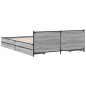 vidaXL Cama con cajones madera ingeniería gris Sonoma 150x200 cm vidaXL Cama con cajones madera ingeniería gris Sonoma 150x200 cm