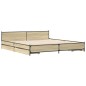vidaXL Cama con cajones madera ingeniería roble Sonoma 180x200 cm