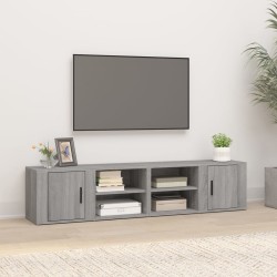 vidaXL Mueble TV 2 uds madera contrachapada gris Sonoma 80x31,5x36 cm