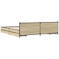 vidaXL Cama con cajones madera ingeniería roble Sonoma 180x200 cm