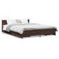 vidaXL Cama con cajones madera ingeniería marrón roble 160x200 cm