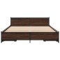 vidaXL Cama con cajones madera ingeniería marrón roble 160x200 cm