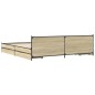vidaXL Cama con cajones madera ingeniería roble Sonoma 200x200 cm vidaXL Cama con cajones madera ingeniería roble Sonoma 200x200 cm