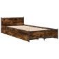 vidaXL Cama con cajones madera de ingeniería roble ahumado 100x200 cm vidaXL Cama con cajones madera de ingeniería roble ahumado 100x200 cm