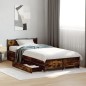 vidaXL Cama con cajones madera de ingeniería roble ahumado 100x200 cm vidaXL Cama con cajones madera de ingeniería roble ahumado 100x200 cm
