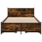 vidaXL Cama con cajones madera de ingeniería roble ahumado 100x200 cm vidaXL Cama con cajones madera de ingeniería roble ahumado 100x200 cm