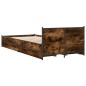 vidaXL Cama con cajones madera de ingeniería roble ahumado 100x200 cm vidaXL Cama con cajones madera de ingeniería roble ahumado 100x200 cm