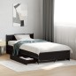 vidaXL Cama con cajones madera de ingeniería negra 75x190 cm