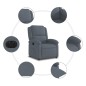 vidaXL Sillón reclinable eléctrico de terciopelo gris oscuro vidaXL Sillón reclinable eléctrico de terciopelo gris oscuro