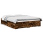 vidaXL Cama con cajones madera de ingeniería roble ahumado 140x200 cm vidaXL Cama con cajones madera de ingeniería roble ahumado 140x200 cm