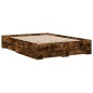 vidaXL Cama con cajones madera de ingeniería roble ahumado 120x200 cm vidaXL Cama con cajones madera de ingeniería roble ahumado 120x200 cm