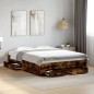 vidaXL Cama con cajones madera de ingeniería roble ahumado 120x200 cm vidaXL Cama con cajones madera de ingeniería roble ahumado 120x200 cm
