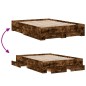 vidaXL Cama con cajones madera de ingeniería roble ahumado 120x200 cm vidaXL Cama con cajones madera de ingeniería roble ahumado 120x200 cm