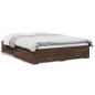 vidaXL Cama con cajones madera ingeniería marrón roble 160x200 cm vidaXL Cama con cajones madera ingeniería marrón roble 160x200 cm