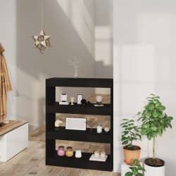 vidaXL Estantería/divisor madera contrachapada negro 80x30x103 cm
