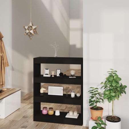 vidaXL Estantería/divisor madera contrachapada negro 80x30x103 cm