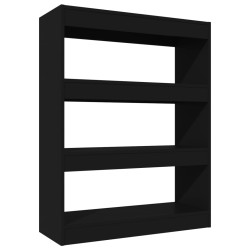 vidaXL Estantería/divisor madera contrachapada negro 80x30x103 cm